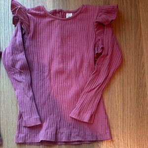 3 Kate Quinn Organics Ruffled Long Sleeve Top sweater blouses - Pink & Blue used